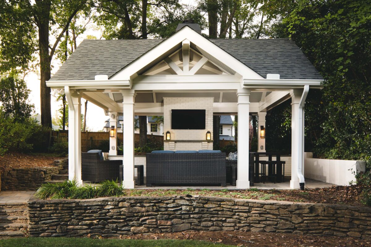 backyard addition with furniture