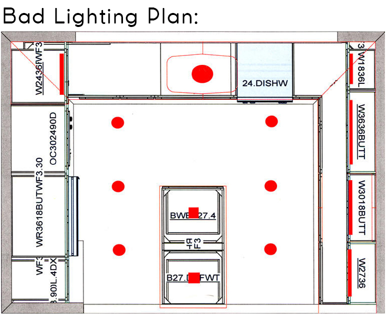 kitchen lighting layout plan