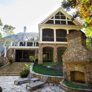 fireplace in backyard