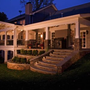 steps and porch on back of house