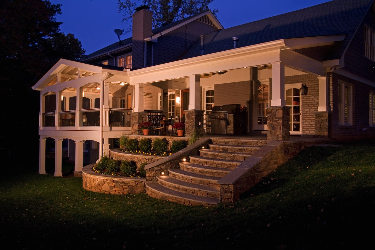 steps and porch on back of house