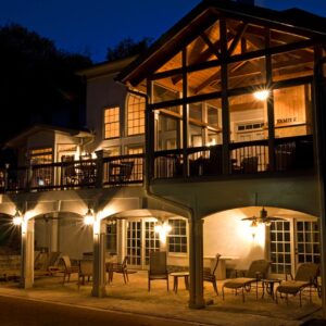 porch and deck with lights