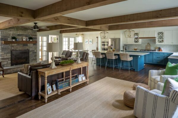 spacious open kitchen and living area