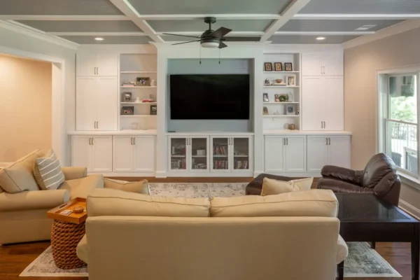 Finished basement in Atlanta home adding flexible living space