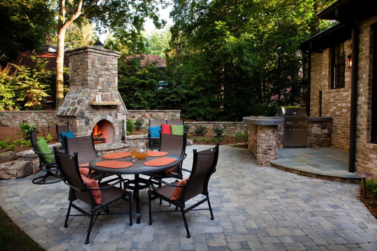 backyard patio with furniture
